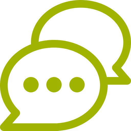 Icon Direktbetreuung zwei Sprechblasen